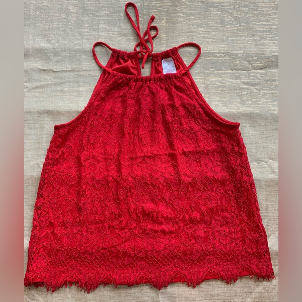 No Boundaries red lace tank top Juniors size M (7-9)